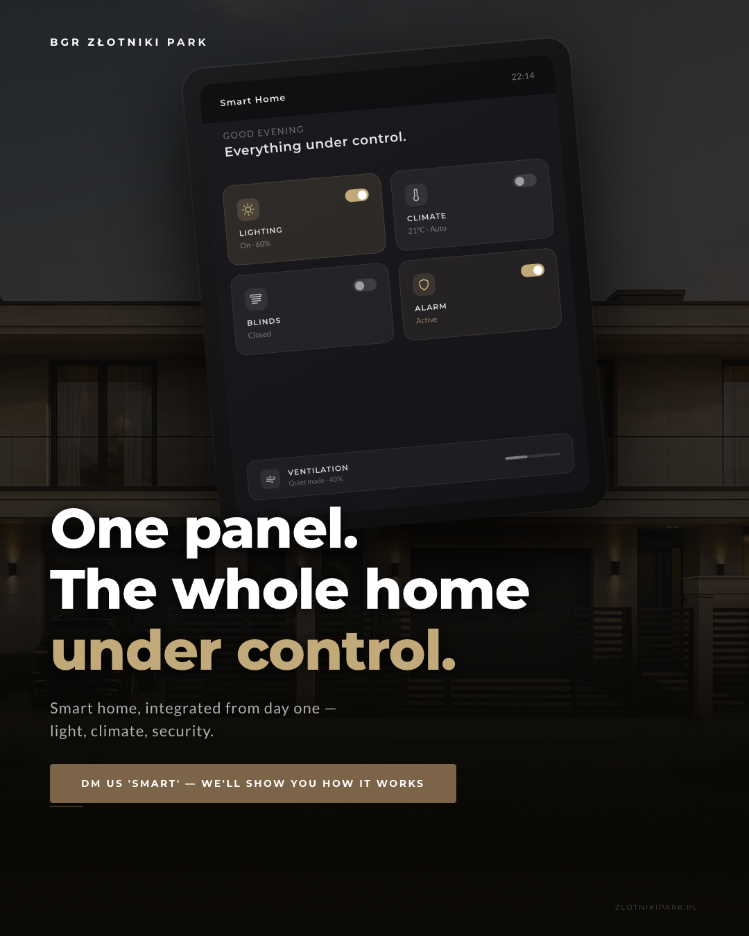 Złotniki Park smart-home post